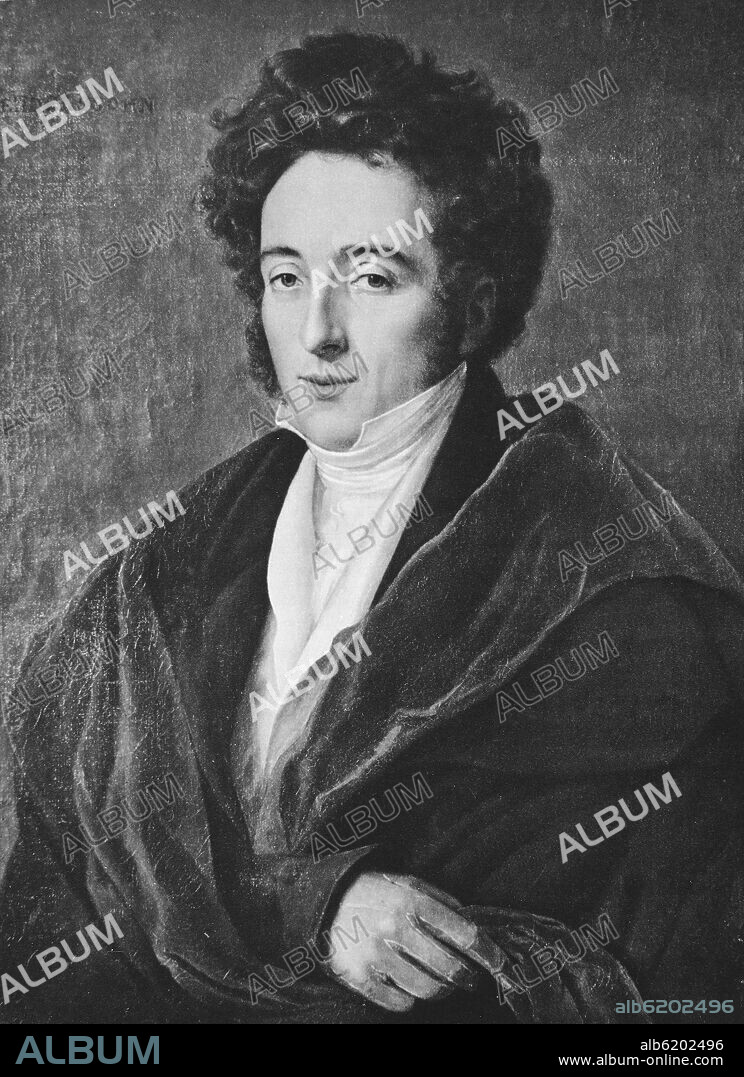 CARL MARIA VON WEBER (1786 - 1826) COMPOSITOR, PIANISTA Y DIRECTOR ALEMAN, UNO DE LOS CREADORES DEL MOVIMIENTO DEL ROMANTICO MUSICAL AL.