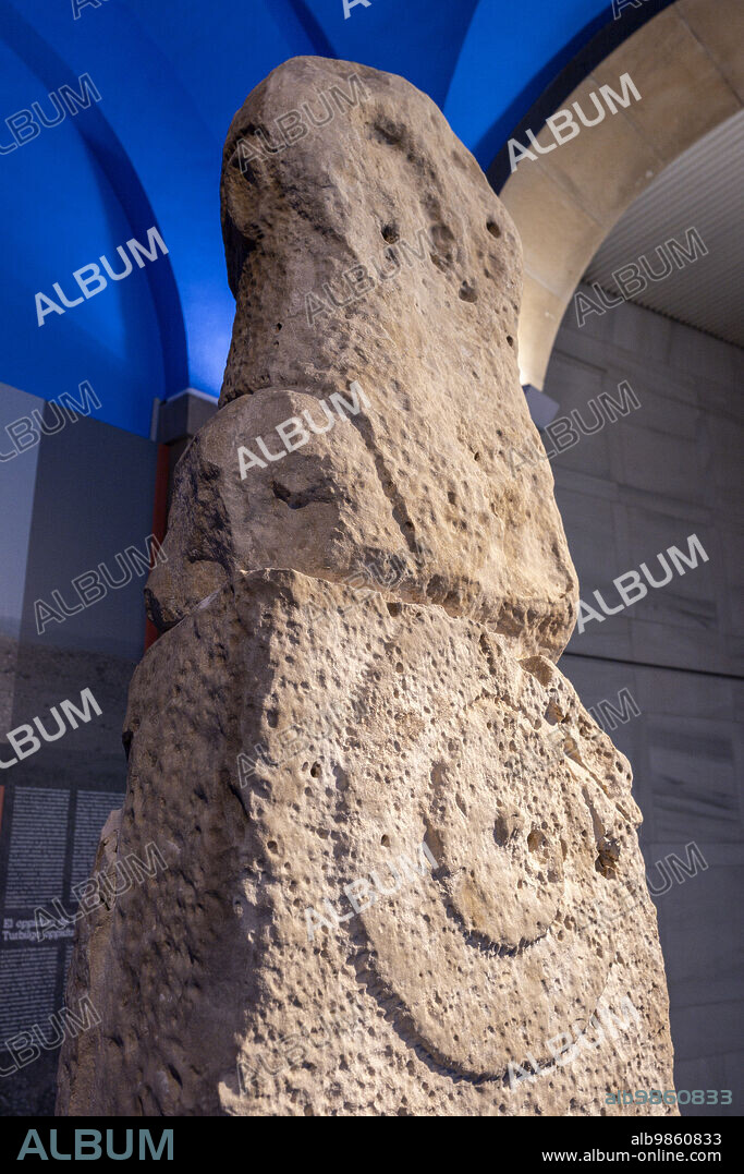 Turbil statue-stele, 3rd century BC, Second Iron Age, Beire, Museum of Navarra, Pamplona, Navarra,Spain.