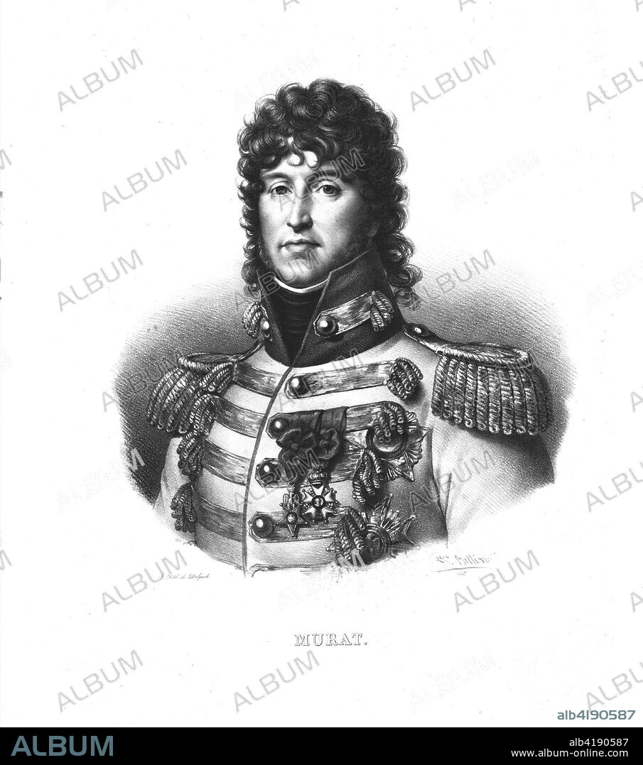 'Murat', Joachim Murat, (c1820s).  Joachim-Napoléon Murat (1767-1815), Marshal of France and Admiral of France under the reign of Napoleon.