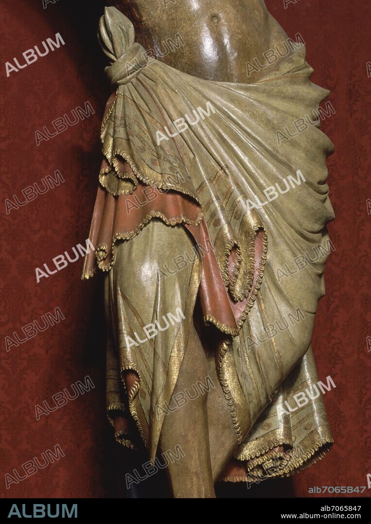 CRISTO DE SAN PEDRO - SIGLO XIV - DETALLE DEL PAÑO DE PUREZA.