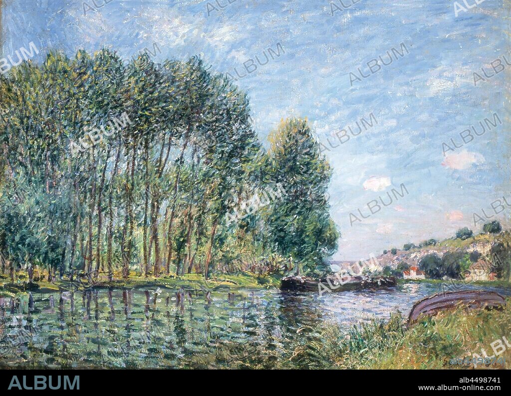 ALFRED SISLEY. A Bend in the River Loing at Moret. Spring.