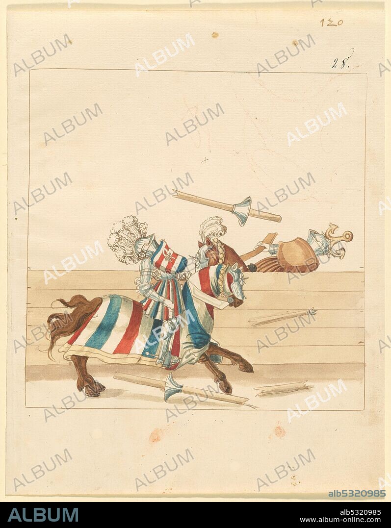 Freydal, The Book of Jousts and Tournament of Emperor Maximilian I: Combats on Horseback (Jousts)(Volume II): Plate 108, c. 1515.