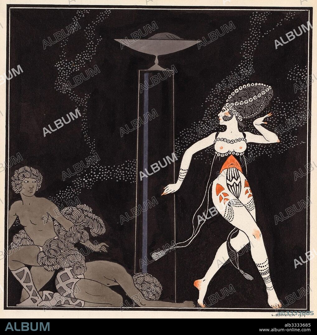 GEORGE BARBIER. Tamara Karsavina as Salome im Ballet "The Tragedy of Salome" by Florent Schmitt.