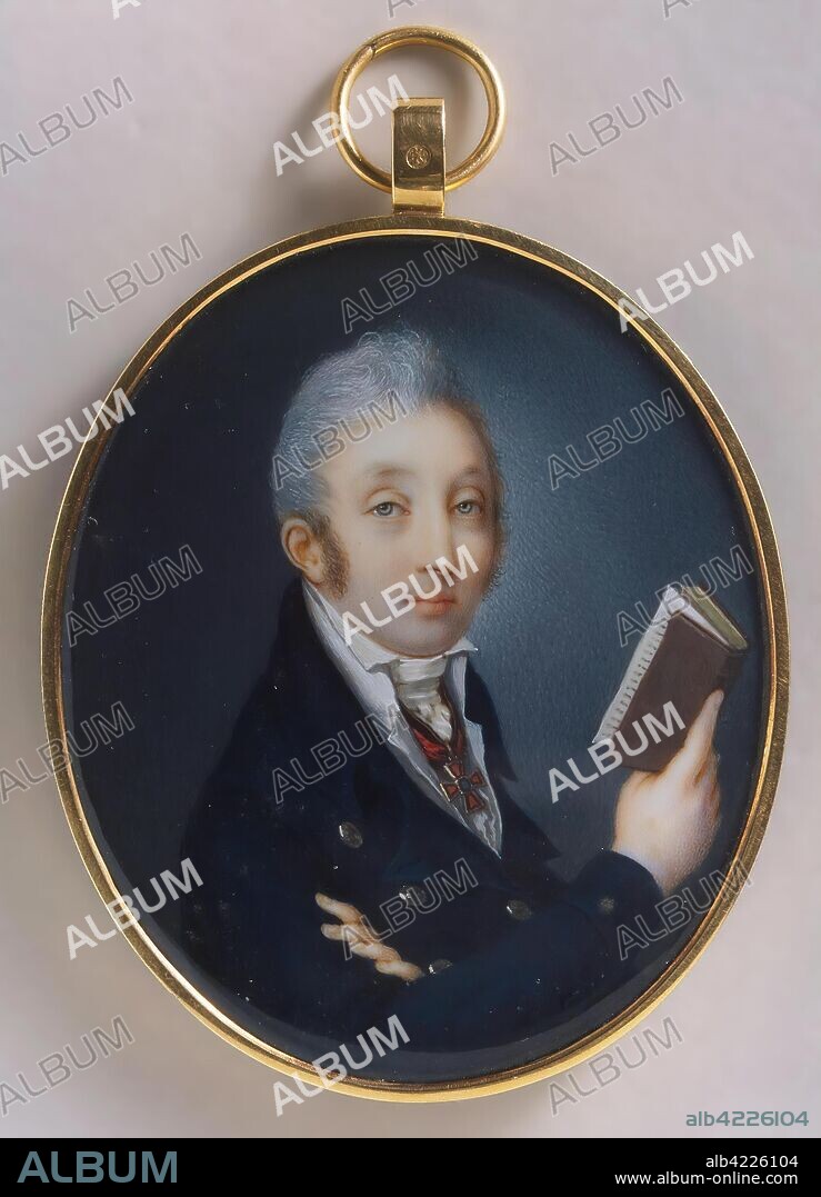 PAVEL IVANOV. 'Miniature "Portrait of Count Mikhail Mikhailovich Speransky"'. Russia, 1806. Dimensions: 7,5x6,3 cm.