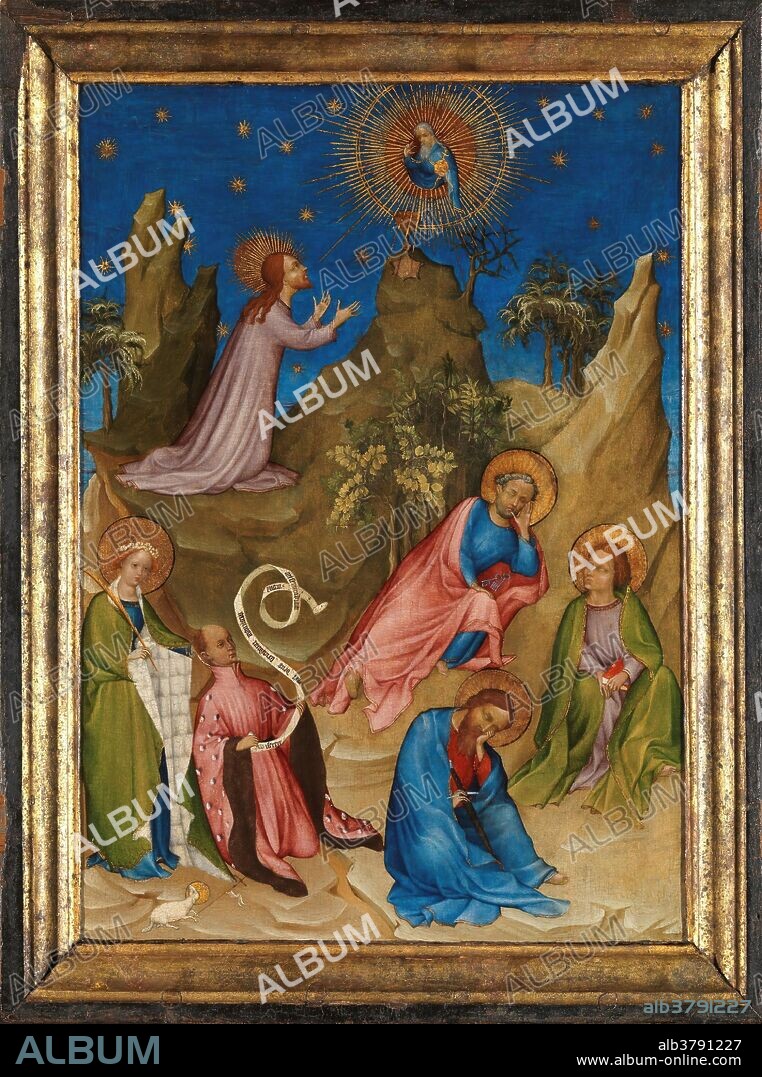 Colart de Laon (?) / 'La Oración en el huerto con el donante Luis I de Orleans'. 1405 - 1408. Temple graso sobre tabla de madera de roble, 47 x 33,5 cm.