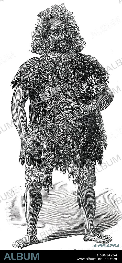 Signor Lablache as "Caliban", 1850. Italian opera singer Luigi Lablache in  Fromental Halévy's "La Tempesta", at Her Majesty's Theatre, London. 'Caliban's triumph first over Ariel, whom he imprisons in a tree, and next over Miranda, the object of his brutal love, affords the composer and Lablache the opportunity of displaying all the treasures of their respective arts. Lablache's interpretation of the character of Caliban, in this second act, exceeds all praise; he has realized all Shakspeare dreamt off, and makes the spectators feel astonished they could endure for an instant the wretched-singing Calibans of the English stage'. From "Illustrated London News", 1850.