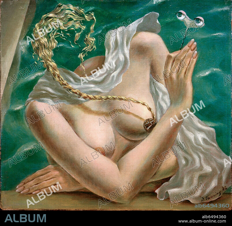 DOROTHEA TANNING. Tanning, Dorothea; 1910-2012. "Voltage" (Spannung), 1942. Öl auf Leinwand, 29 × 30,9 cm. Berlin, Privatsammlung.