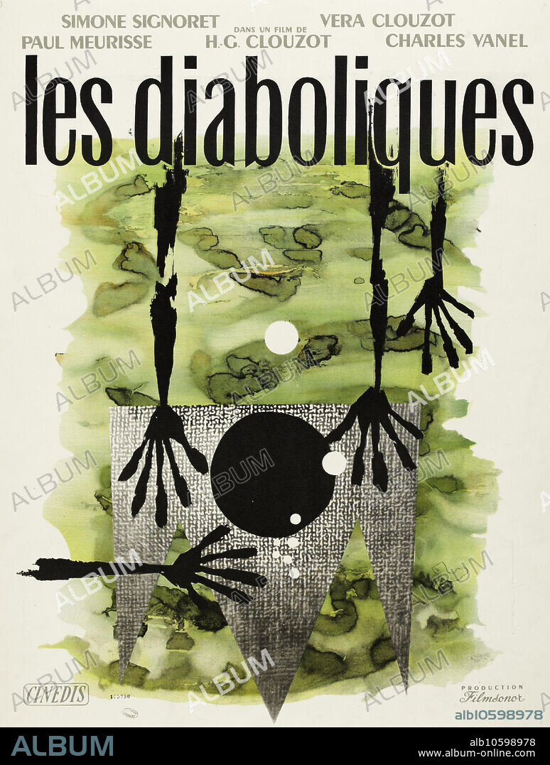 RAYMOND GID. Movie poster "Diabolique (Les Diaboliques)" by Henri-Georges Clouzot.