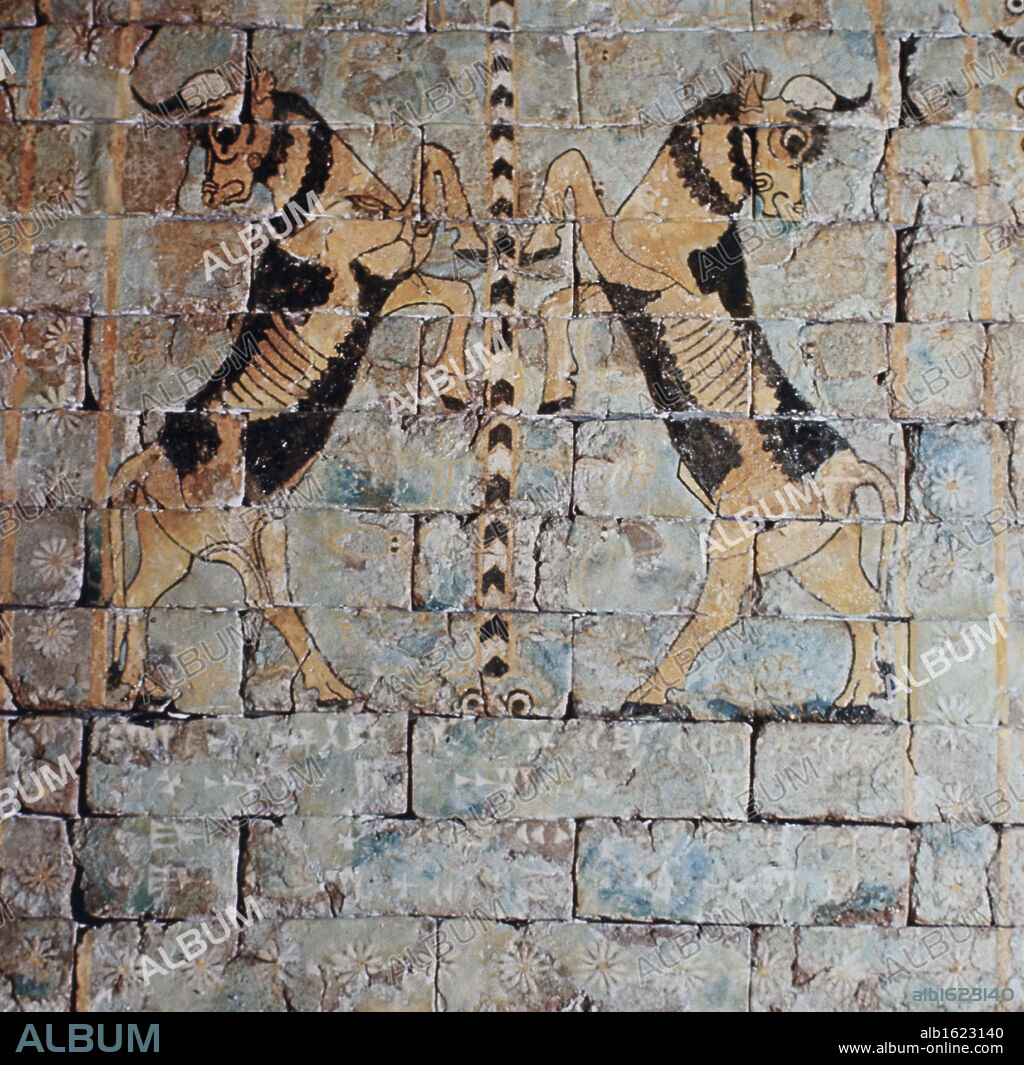 ANCIENT NEAR EAST. Lions-Shalmaneser Palace  Nimrud, Mesopotamia  Museum of Baghdad.