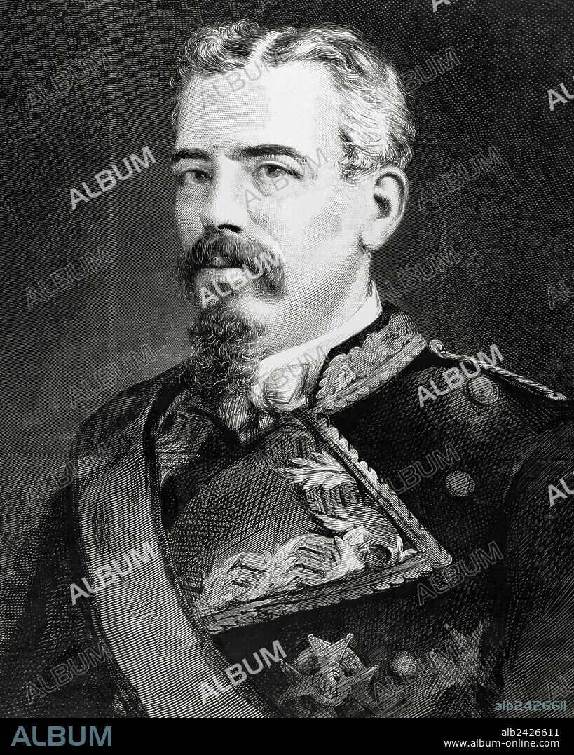 Arsenio Martinez Campos y Anton (1831-1900). Spanish officer, who rose against the First Spanish Republic in a military revolution in 1874 and restored Spain's Bourbon dynasty. Engraving by La Ilustracion Espanola y Americana.