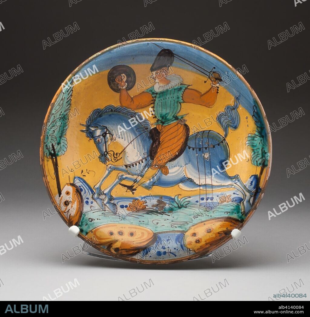Plate. Italy, Montelupo. Date: 1615-1625. Dimensions: Diam. 32.5 cm (12 13/16 in.). Tin-glazed earthenware. Origin: Montelupo Fiorentino.