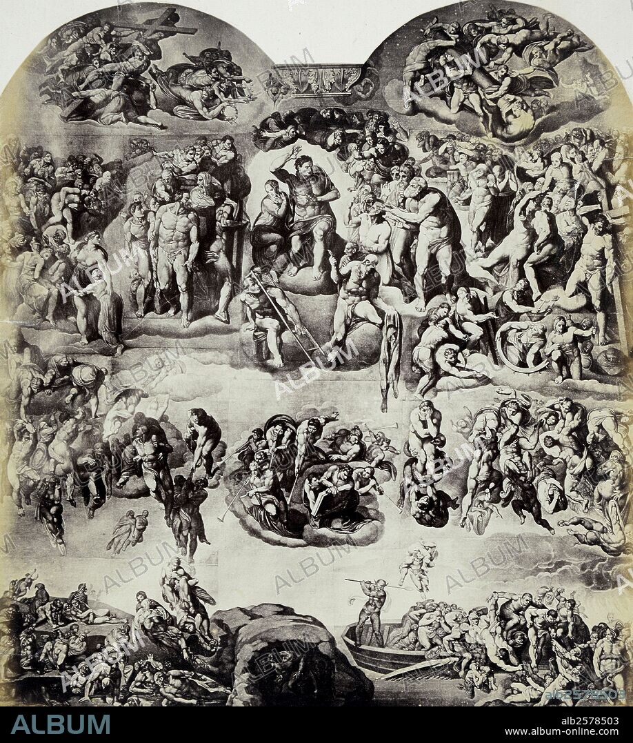 MICHELANGELO. Fresco de Miguel Angel en la Capilla Sixtina, el Juicio final.