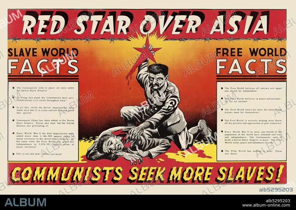 Anti-Communist propaganda poster distributed in Asia, Latin America and the Middle East, ca. 1950.  By the U.S. Department of State. Bureau of Public Affairs. International Information and Educational Exchange Program. 1949-1952.
