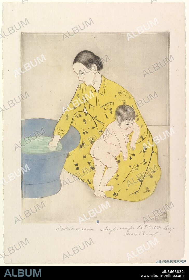 The Bath. Artist: Mary Cassatt (American, Pittsburgh, Pennsylvania 1844-1926 Le Mesnil-Théribus, Oise). Dimensions: image: 11 5/8 x 9 3/4 in. (29.5 x 24.8 cm)
sheet: 17 x 11 13/16 in. (43.2 x 30 cm). Date: 1890-91.