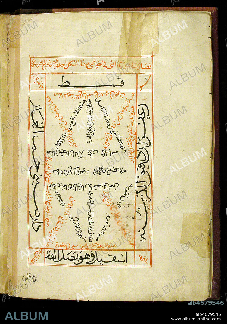 Manuscrit arabe de medecine traduit du medecin grec Claude Galien (131-201): 'Livre de la Theriaque' presentant les preparations therapeutiques. Le mot theriaque du grec theriakos, de ther, bete feroce, designa d'abord des preparations complexes utilisees pour combattre les effets des morsures de serpent et de betes sauvages. Credit: Boistesselin/KHARBINE-TAPABOR.