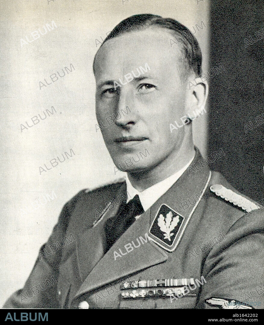 Reinhard Heydrich (1904-1942)  SS-Obergruppenfuhrer, chief of the Reich Security Main Office (including the Gestapo, SD and Nazi police agencies) and Reichsprotektor (State Protector) of Bohemia and Moravia. Heydrich chaired the 1942 Wannsee conference which finalized plans for the extermination of all European Jews in what is now referred to as the Holocaust. Wounded in an assassination attempt in Prague on 27 May 1942 he died from complications arising from his injuries.