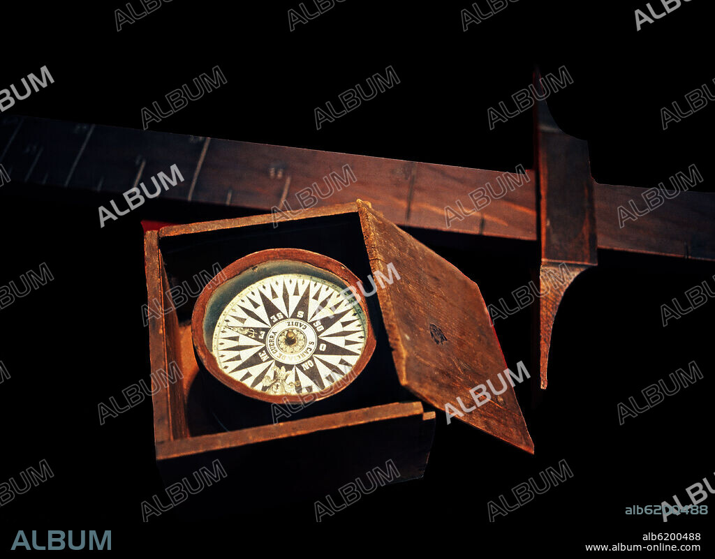 Christopher Columbus' compass. Las Palmas, museum of Christopher Columbus.
