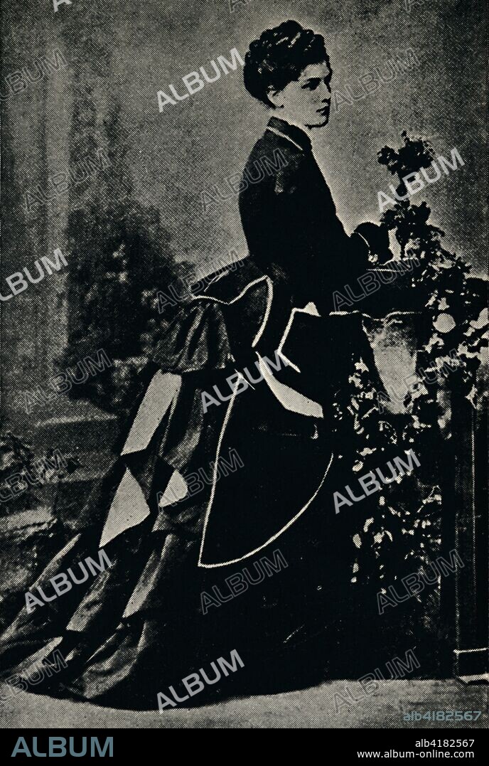 'Winston Churchill's American Mother', c1880s, (1945). Portrait of Lady Randolph Churchill (1854-1921), society beauty born Jennie Jerome. She was the wife of Lord Randolph Churchill and the mother of British prime minister Sir Winston Churchill. From "The Life and Times of Winston Churchill", by Malcolm Thomson. [Odhams Press Limited, London].