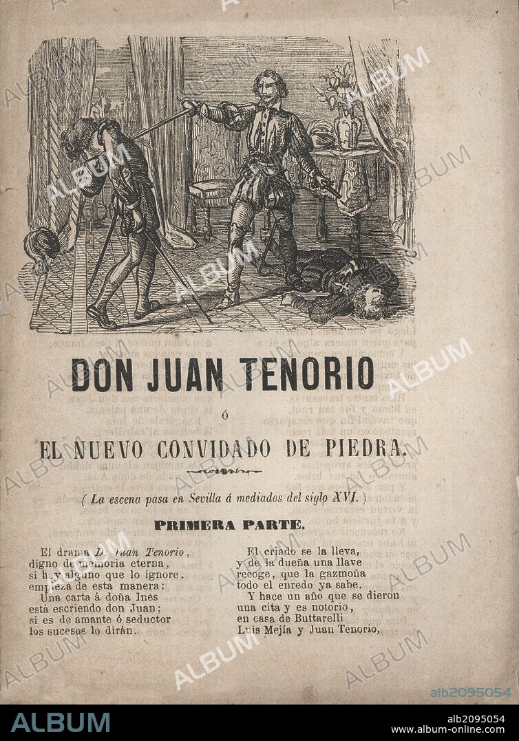 Don Juan Tenorio, drama de José Zorrilla. Literatura de cordel. Argumento publicado en Barcelona, 1895.