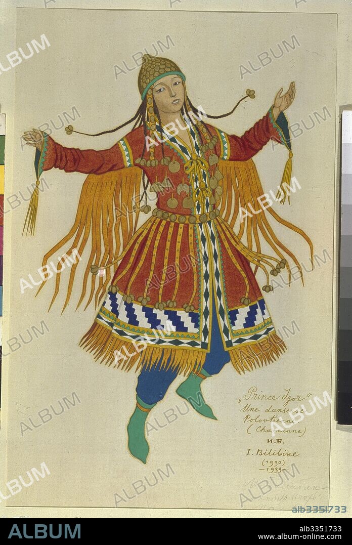 IVAN YAKOVLEVICH BILIBIN. Polovtsian Maiden. Costume design for the opera Prince Igor by A. Borodin.