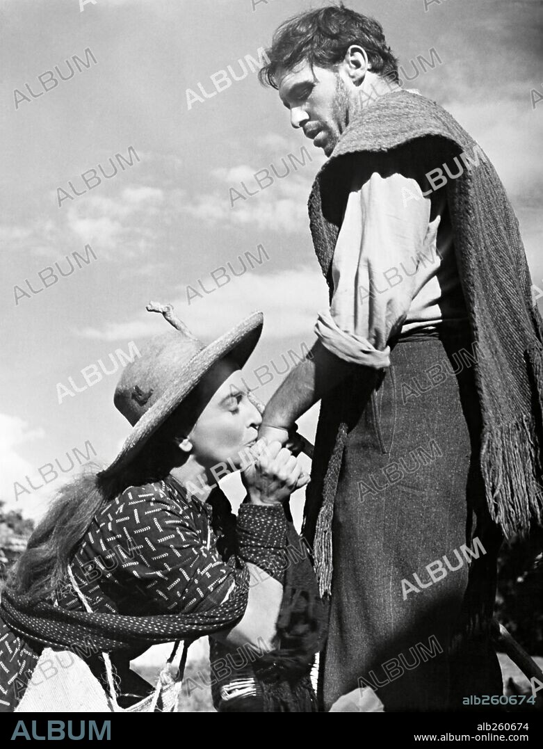 FRANCISCO RABAL y MARGA LOPEZ en NAZARIN, 1959, dirigida por LUIS BUÑUEL. Copyright PRODUCCIONES BARBACHANO PONCE.