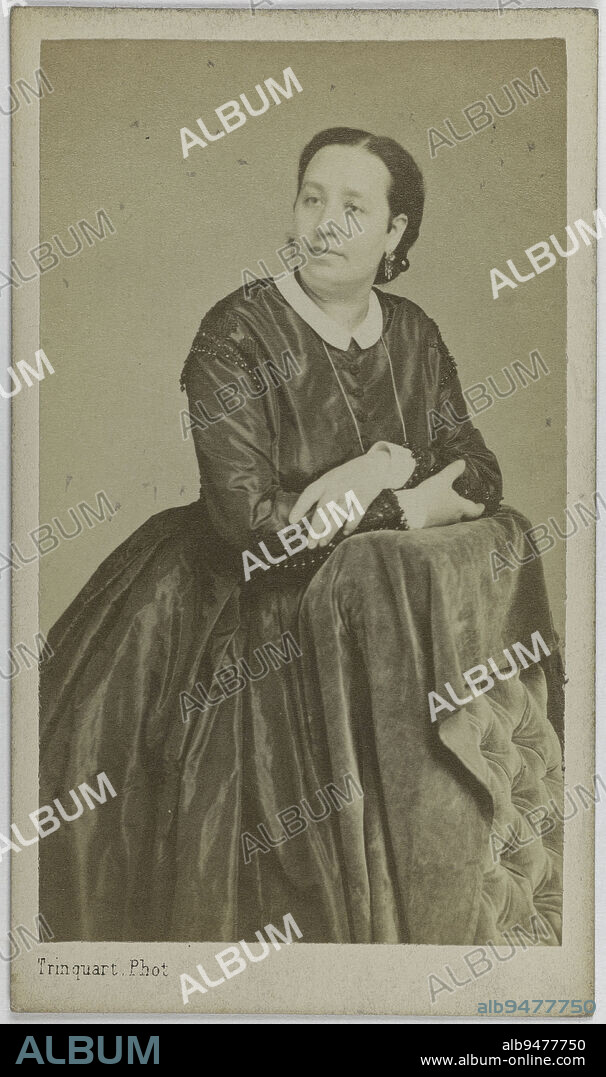 Portrait of Rosina Penco (1823-1894), lyric singer, Trinquart, Antoine René, Photographer, Between 1860 and 1890, 2nd half of the 19th century, Graphic Arts, Photography, Albumen print, Height: 9.2 cm, Width: 5.4 cm.