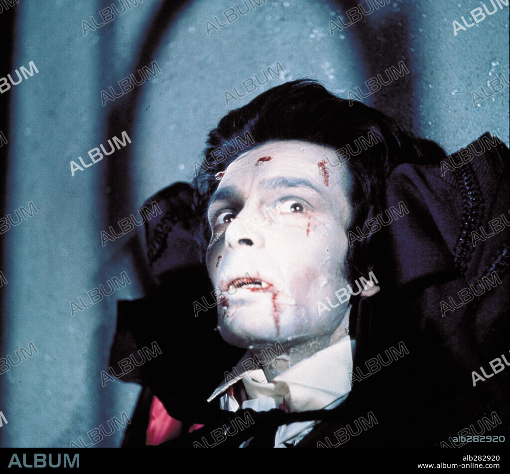 DRACULA and DAMIEN THOMAS. DAMIEN THOMAS in TWINS OF EVIL, 1971, directed by JOHN HOUGH. Copyright HAMMER.
