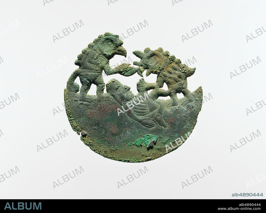 Animal Ornament, Moche (Loma Negra), 6th7th century, Peru, Moche (Loma Negra), Copper, H. 3 7/8 x W. 4 1/8 in. (9.8 x 10.5 cm), Metal-Ornaments.