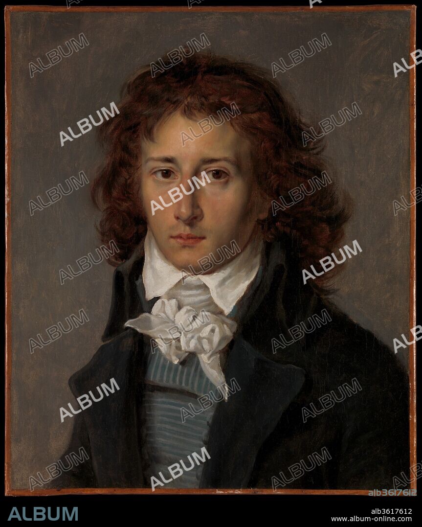 François Gérard (1770-1837), later Baron Gérard. Artist: baron Antoine Jean Gros (French, Paris 1771-1835 Meudon). Dimensions: 22 1/8 x 18 5/8 in. (56.2 x 47.3 cm). Date: ca. 1790.
Both Gros and Gérard were favored students in the rough and tumble fraternity that was the atelier of Jacques Louis David. Intense friendships and rivalries developed there. Gros probably made this sensitive and delicate portrait in Paris before Gérard departed for study in Rome in 1790. Despite the subsequent rift in their friendship, Gérard kept his portrait for the rest of his life, and it remained with his descendants until recently.