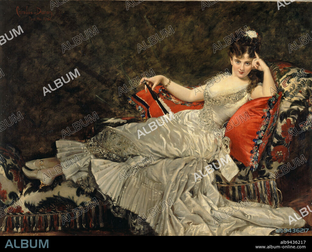 Portrait of Mademoiselle de Lancey, Carolus-Duran, Painter, 5-1876, 4th quarter of the 19th century, Petit Palais Garden Level Room 03, Painting, Picture, Oil paint, Canvas (material), Dimensions - Work: Height: 157.5 cm, Width: 211 cm, Dimensions - Frame: Height: 213 cm, Width: 265 cm, Thickness: 10 cm.