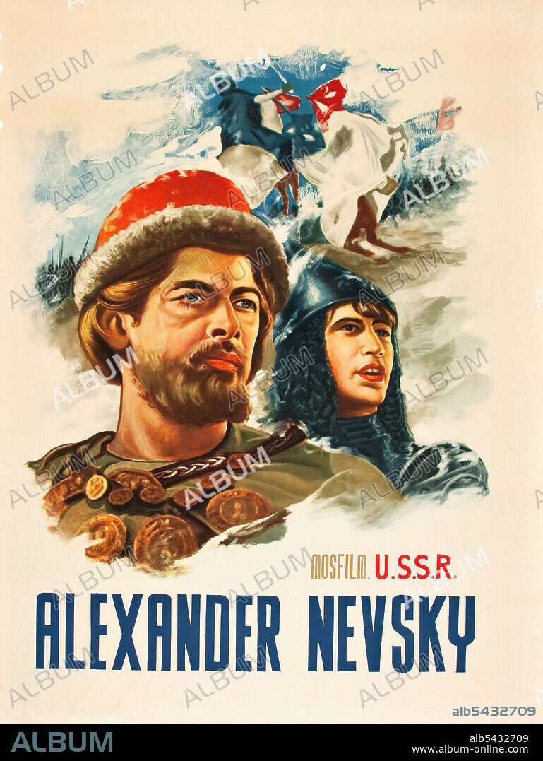 Poster of ALEXANDER NEVSKY, 1938 (ALEKSANDR NEVSKY), directed by SERGEI M. EISENSTEIN. Copyright MOSFILM.