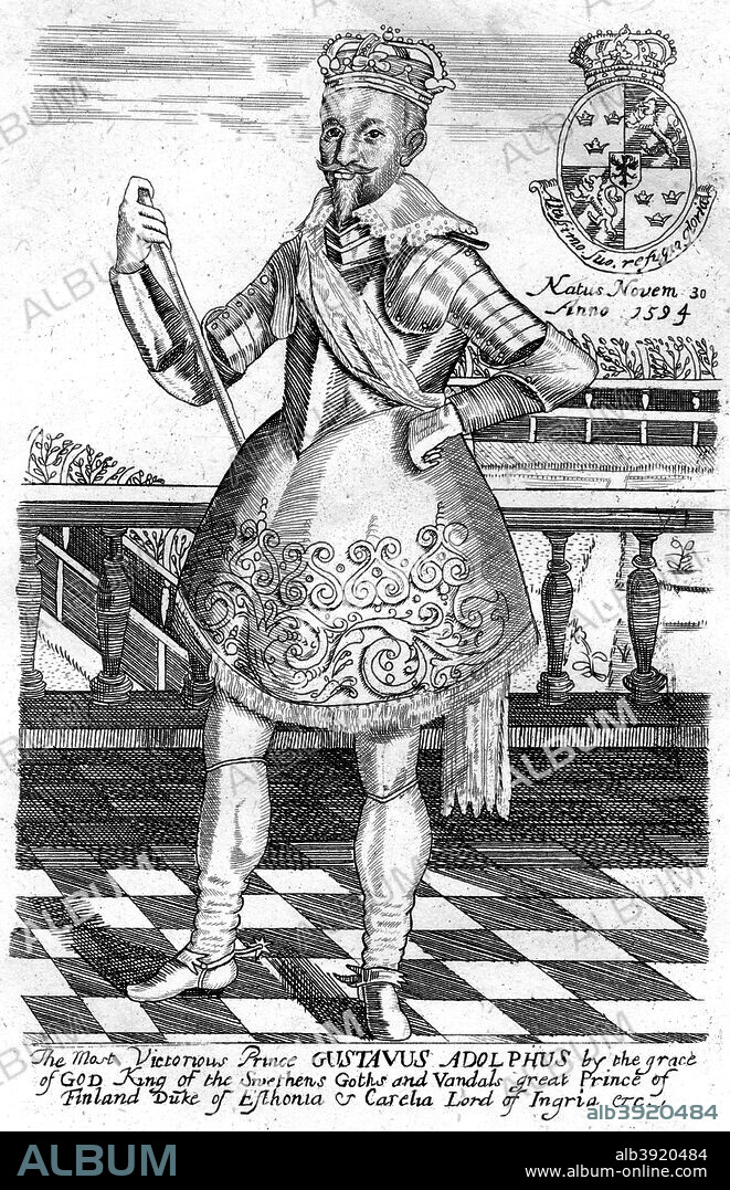 Gustavus Adolphus, King of Sweden. Gustav II Adolf (1594-1632) became King of Sweden in 1611. He was the leader of the Protestants in the Thirty Years' War (1618-1648) in Europe. He is the only Swedish king to be styled the Great.