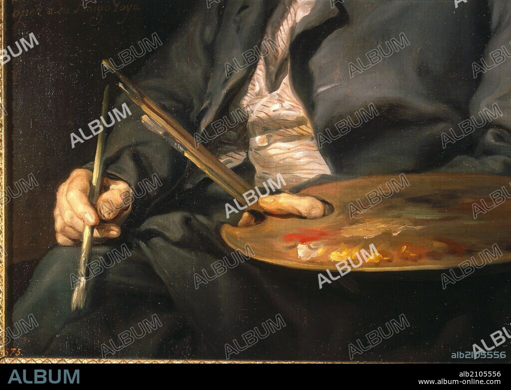 CUADRO: RETRATO DE FRANCISCO DE GOYA. AUTOR: VICENTE LOPEZ. DETALLE. S. XVIII PINTURA. Nº INV. 864. DEPOSITO: EL MUNDO.