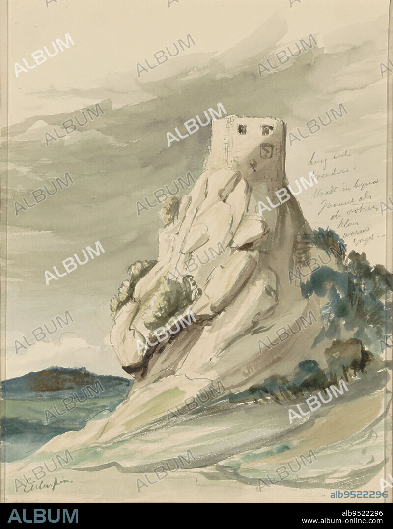 Sheet 11 recto from a sketchbook with 43 pages, Slot Liebenstein, draughtsman: Johannes Tavenraat, Liebenstein, 1840 - 1845, paper, brush.