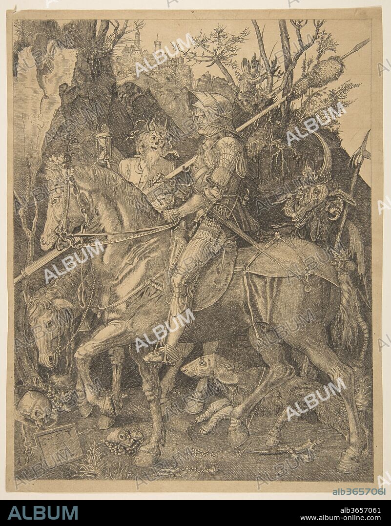 AFTER ALBRECHT DÜRER. Knight, Death, and the Devil (copy). Artist: After Albrecht Dürer (German, Nuremberg 1471-1528 Nuremberg). Dimensions: Sheet: 10 3/16 × 7 15/16 in. (25.8 × 20.2 cm). Date: n.d..