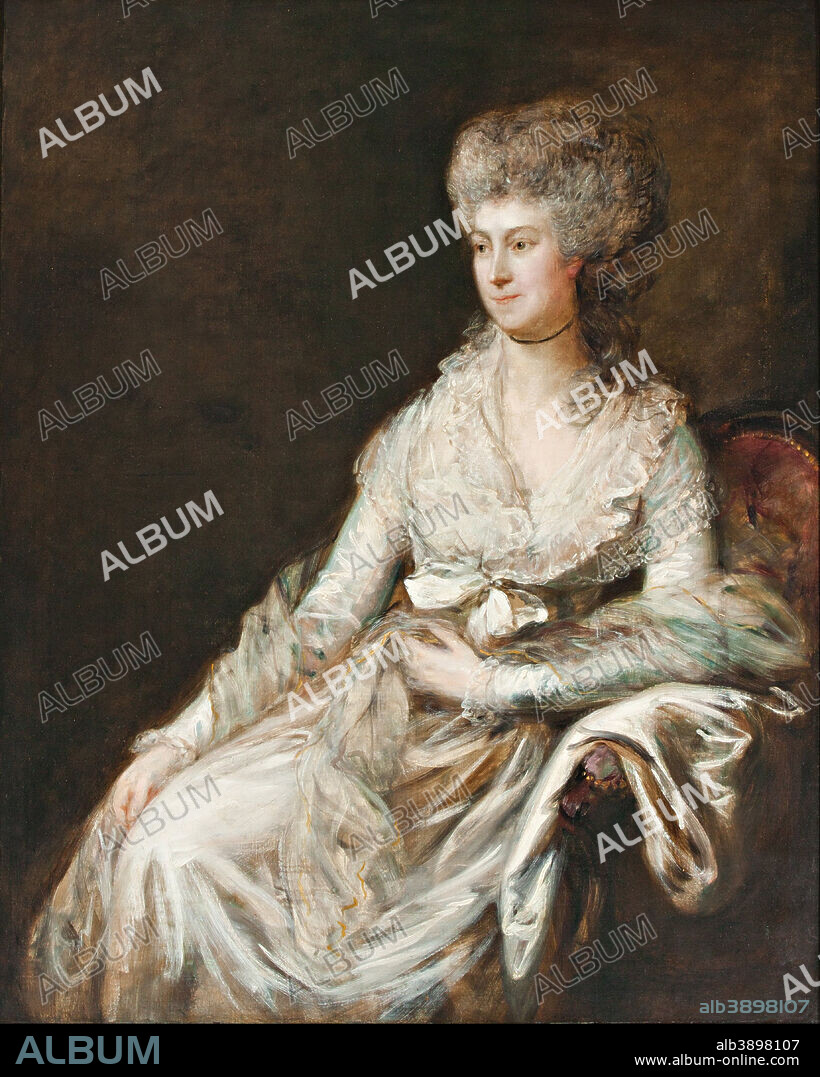 THOMAS GAINSBOROUGH. Madame Lebrun. Date/Period: 1780. Painting. Oil on canvas. Height: 127 mm (5 in); Width: 102.60 mm (4.03 in).