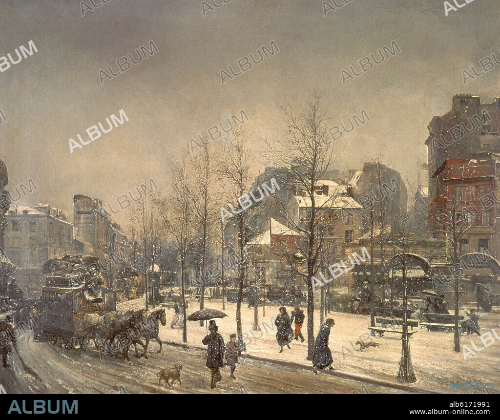 RAMON MARTI ALSINA (1820-94). BOULEVARD CLICHY - OLEO/LIENZO.