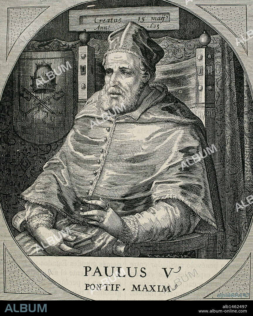 PAULO V (Roma,1552-Roma,1621. Papa italiano (1605-21), de nombre Camillo Borghese. Insigne por su vida y su piedad, no estuvo exento de nepotismo. Mantuvo la paz en los Estados Pontificios y promovió el progreso, aunque no la necesaria reforma económica. Celoso de los derechos de la Iglesia, litigió con la República de Venecia (1606) que pretendía juzgar a los eclesiásticos civilmente.