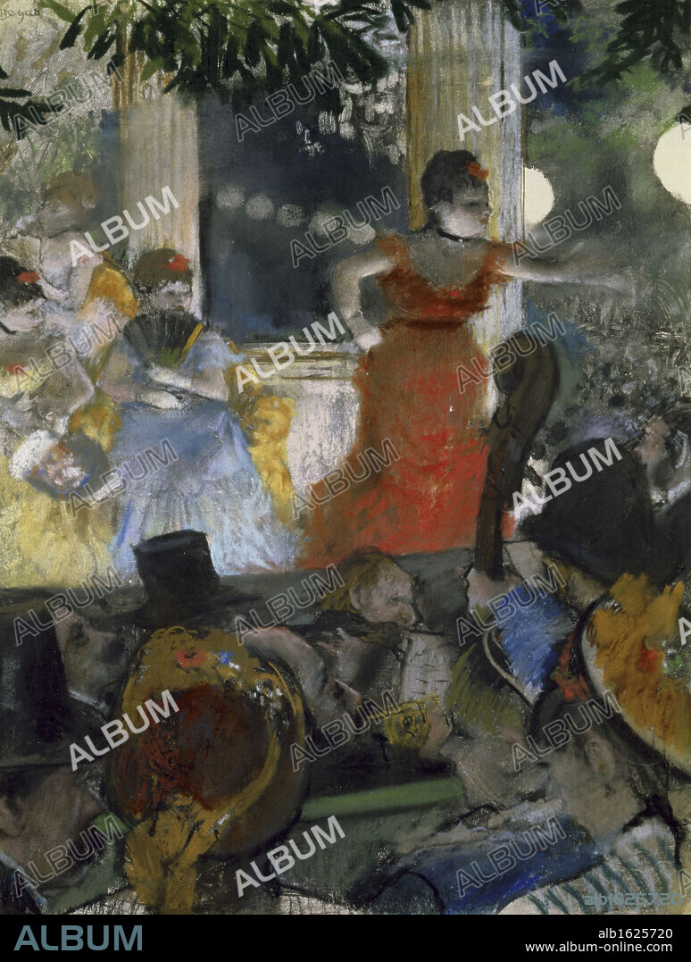EDGAR DEGAS. LE CAFE CONCERT DES AMBASSADEURS 1876-77 PASTEL Degas, Edgar 1834 d1917 French Musee des Beaux-Arts, Lyon, France.