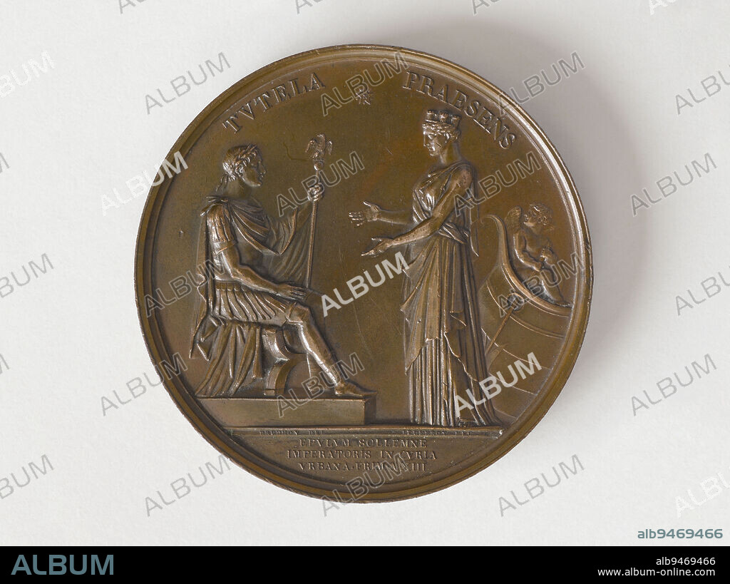 Banquet offered to the Emperor by the City of Paris, 25 Frimaire Year XIII (December 16, 1804), Galle, André, Engraver in medals, Jeuffroy, Romain Vincent, Engraver in medals, In 1804, Numismatics, Medal, Dimensions - Work: Diameter: 6.9 cm, Weight (type dimension): 192.79 g.