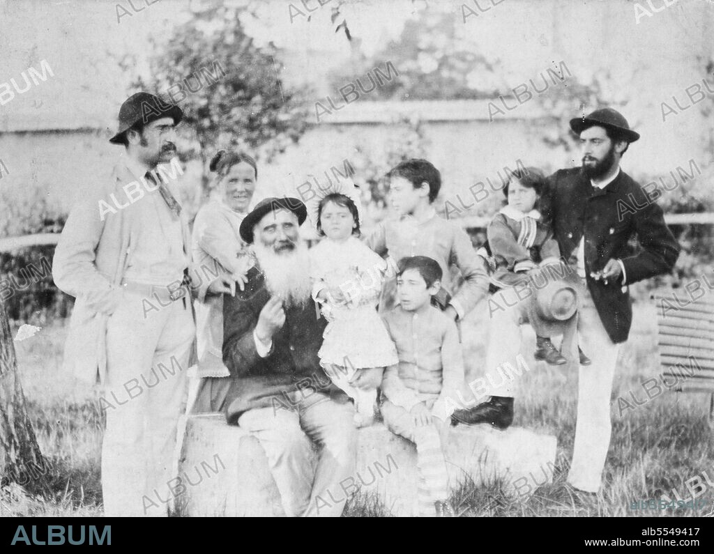 UNKNOWN. Pissarro Family group plus Alice Isaacson and Tommy Pissarro.
