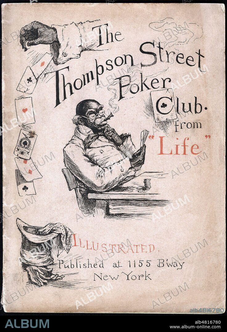 The Thompson Street Poker Club from Life par Henry Guy CARETON (1856-1910). Couverture illustree en 1884 par Edward Windsor KEMBLE (1861-1933). Credit : IM/Kharbine-Tapabor.