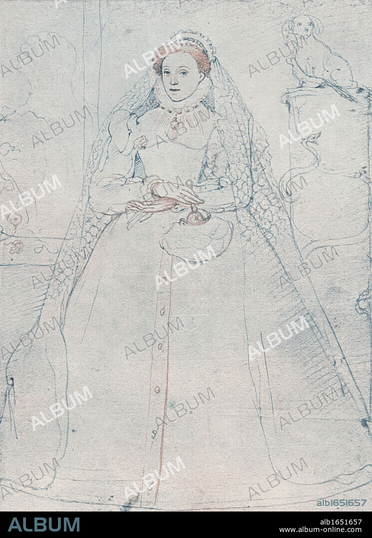Elizabeth I (1533-1603) Queen of England and Ireland from 1558. Last Tudor monarch. Crayon drawing of 1575 attributed to Fredrigo Zuccero or Zucchero.