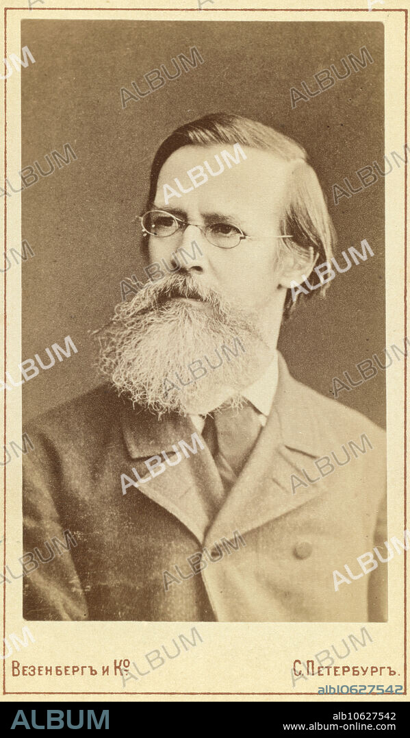 Apollon Nikolaevich Maikov, head-and-shoulders portrait, facing slightly left, between 1880 and 1886.