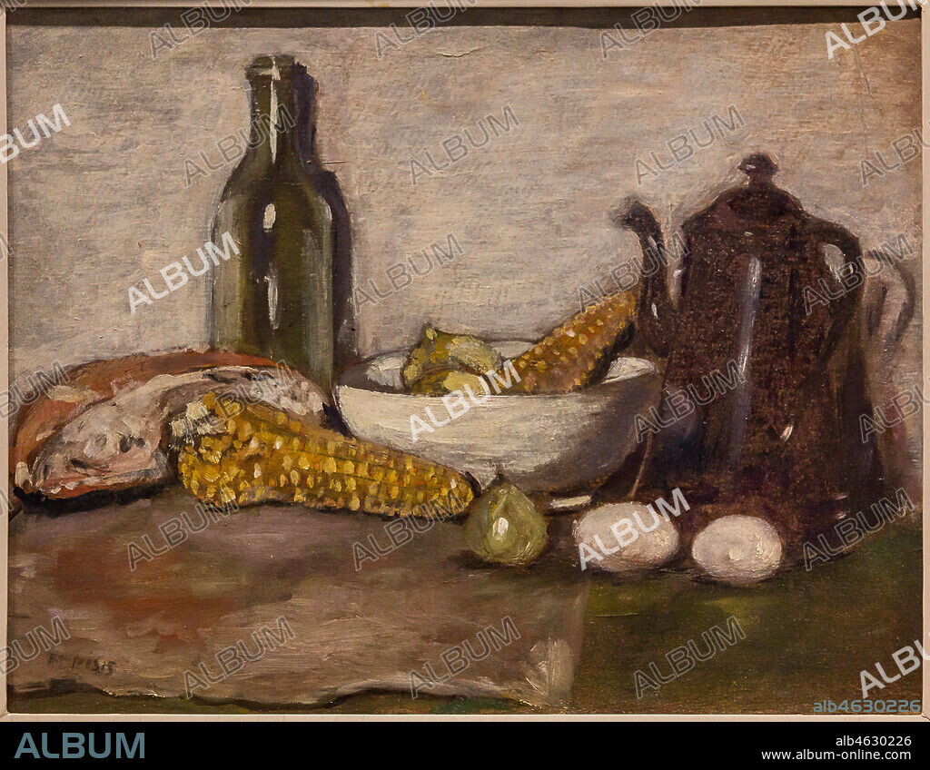 Museo Novecento: "Still life and cobs", by Filippo De Pisis, 1923. Oil painting on hardboard.