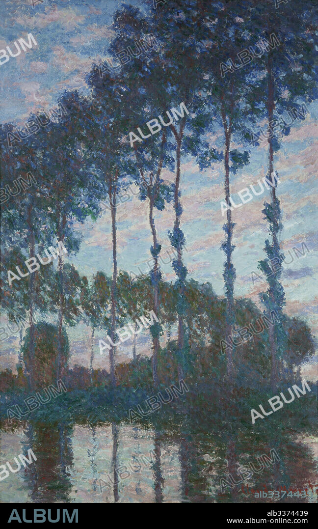 CLAUDE MONET. Poplars on the banks of the Epte, Evening effect.