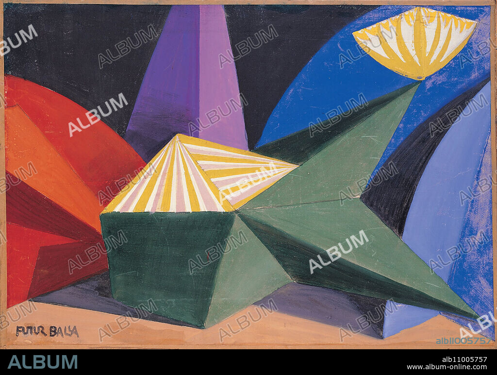 GIACOMO BALLA. Set design for ballet Feu d'artifice by Igor Stravinsky.