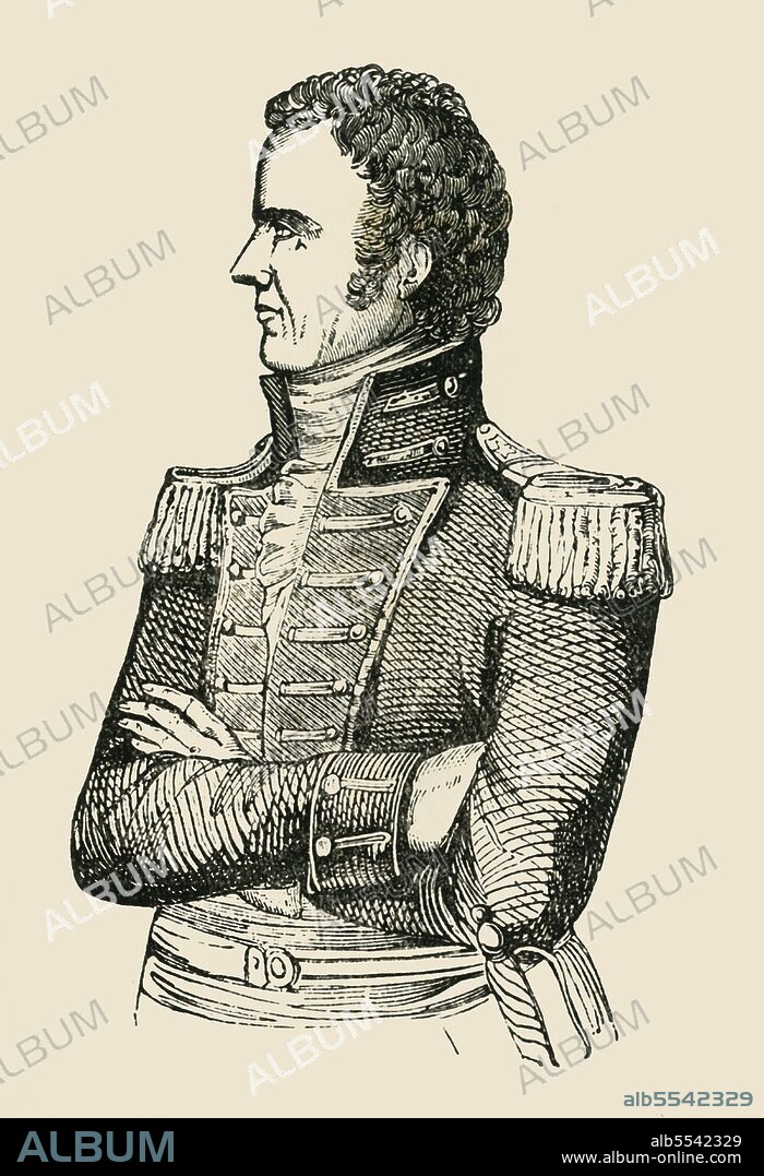 UNKNOWN. 'General Gaines', 1849. American soldier Edmund Pendleton Gaines fought in the War of 1812, the Seminole Wars, the Black Hawk War, and the Mexican-American War. From "Pictorial History of Mexico and the Mexican War", by John Frost, LL.D.. [Thomas, Cowperthwait and Co., Philadelphia, 1849].