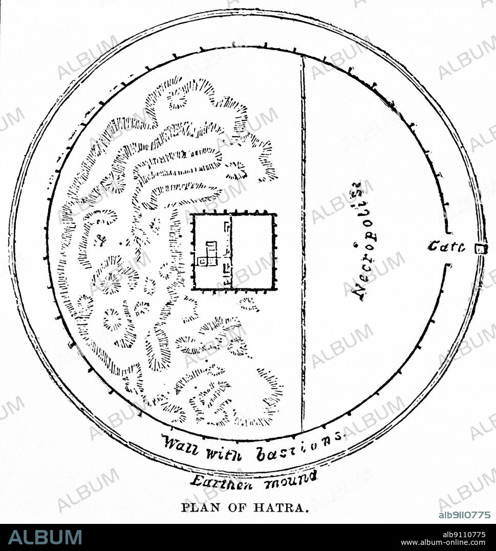 Plan of Hatra, Illustration, Ridpath's History of the World, Volume I, by John Clark Ridpath, LL. D., Merrill & Baker Publishers, New York, 1894.