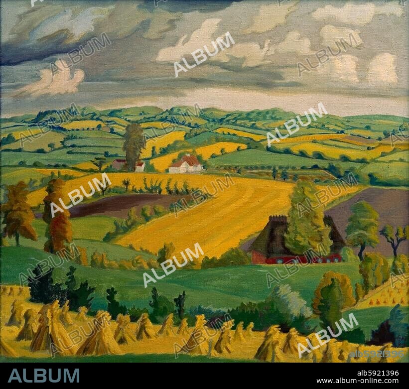 ERICH HECKEL. Heckel, Erich, 1883-1970, German artist. "Felder in Angeln" (Field in Angeln), 1940. Tempera on canvas, 87 x 98 cm. Gottorf Castle, Schleswig, Germany.